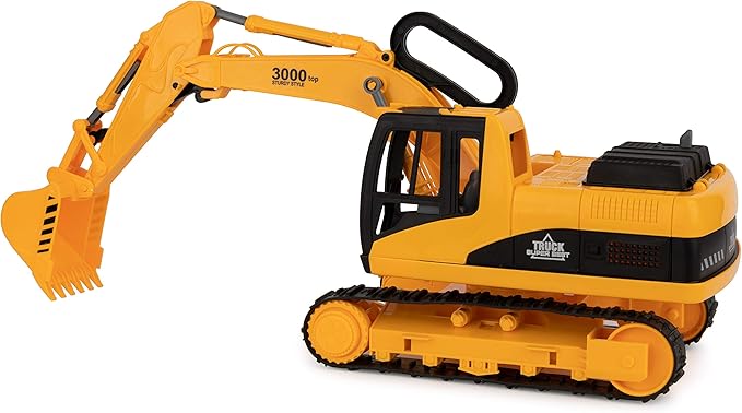 Toy To Enjoy Construction Toys - Excavator & Dump Truck Toy for Kids (Set of 2) – Moveable Claw & Lifting Back – Garbage Truck & Bulldozer Digger – Construction Vehicles for Boys & Kids