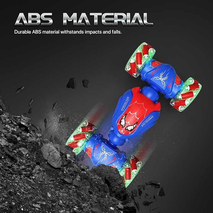 Spider Remote Control Car for Boys, 2.4GHz 4WD Gesture Sensing Rc Stunt Car with Lights Music - Birthday Gifts for Girls,360°Rotate Transform Drift Rc Cars for Boys Age 6-12