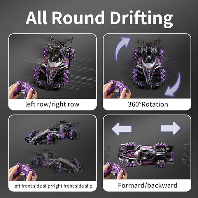 Gesture Sensing RC Stunt Car - Hand Controlled Remote Control Car 4WD Offroad 360° Rotation with Light Music Spray, RC Drift Car Toys for 6-12 Year Boys, Cool Birthday Gifts for Kids