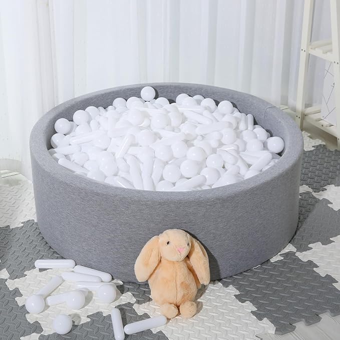 STARBOLO Ball Pit Balls for Toddlers - Pack of 120 Crush Proof Plastic Toy Balls for Toddlers Ball Pit, Play Tent, Baby Pool Water Toys, Kiddie Pool, Party Decoration, Photo Props (White)