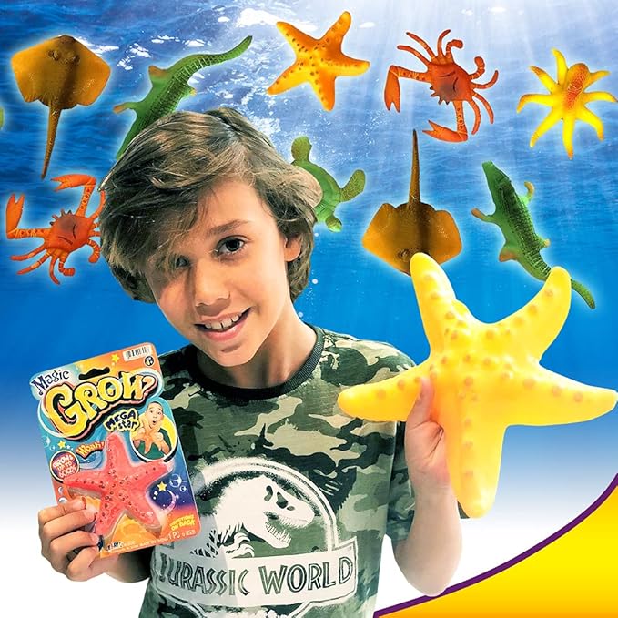 JA-RU Magic Grow Water Growing Toys (144 Units) Jumbo Water Growing Sea Creatures Toys for Kids. Bulk Ocean Themed Party Favors & Easter Basket Stuffers. 302-144p