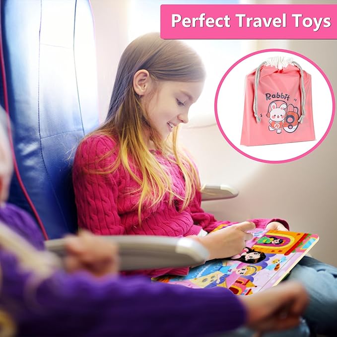 4SET Puzzles for Kids Ages 4-6 - 48 Pcs Wooden Realistic Montessori Toddler Puzzles Ages 3-5 - Princess Mermaid Insect Learning Games for Boys and Girls 4-8 Year Olds