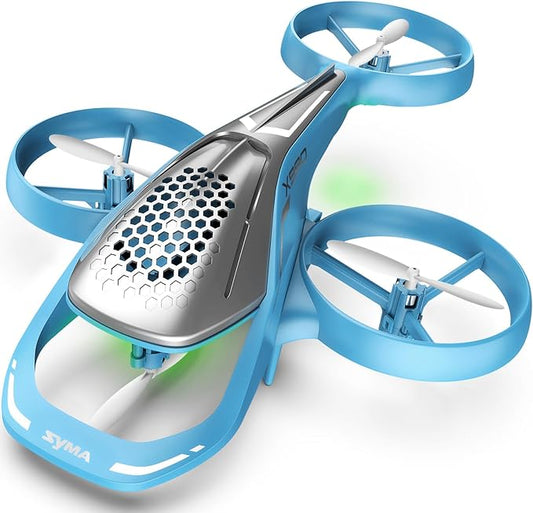 SYMA Remote Control Helicopter, 2.4Ghz Aerobatic Drone with Altitude Hold, One Key Take Off/Landing, Headless Mode, LED Lights, Ideal Gift for Kids, Bule