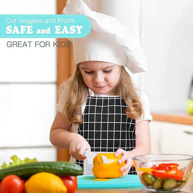 Kids Cooking Sets Real, Kids Cooking & Baking Set with Storage Case Kid Safe Knives Cutting Board Apron Cookbook Toddler Cooking Utensils, Montessori Kitchen Tools, Birthday Gifts Toys for Girls Boys
