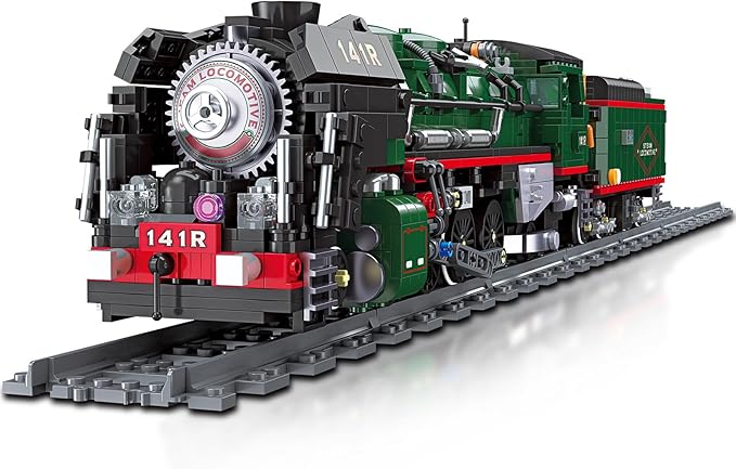 NUTCRACKER 141R Vintage Steam Train Building Blocks Set, Classic Train Model Building Kit, Construction Brick Education Learning Toys Birthday Gift for Adult Boys Kids 14+ (1782 Pieces)