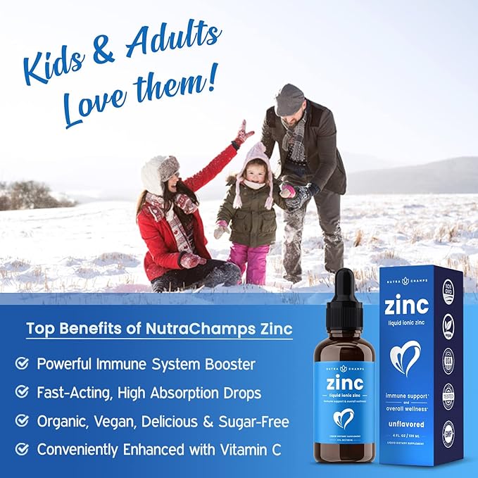NutraChamps Black Elderberry Syrup and Organic Zinc Liquid Drops Bundle