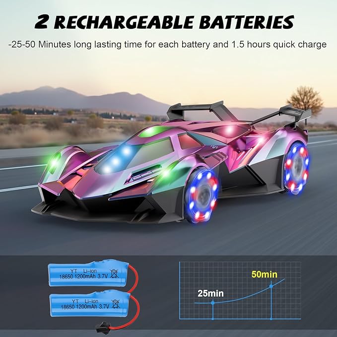 SASBSC Lambo Remote Control Car for Boys 4-7 8-12 Drift Rc Cars with 360° Rotation, Spray, Music & Lights 1:12 Rechargeable Rc Car Toys 10-12km/h Sport Race Toy Cars Gifts for Kids (Multi-Color)