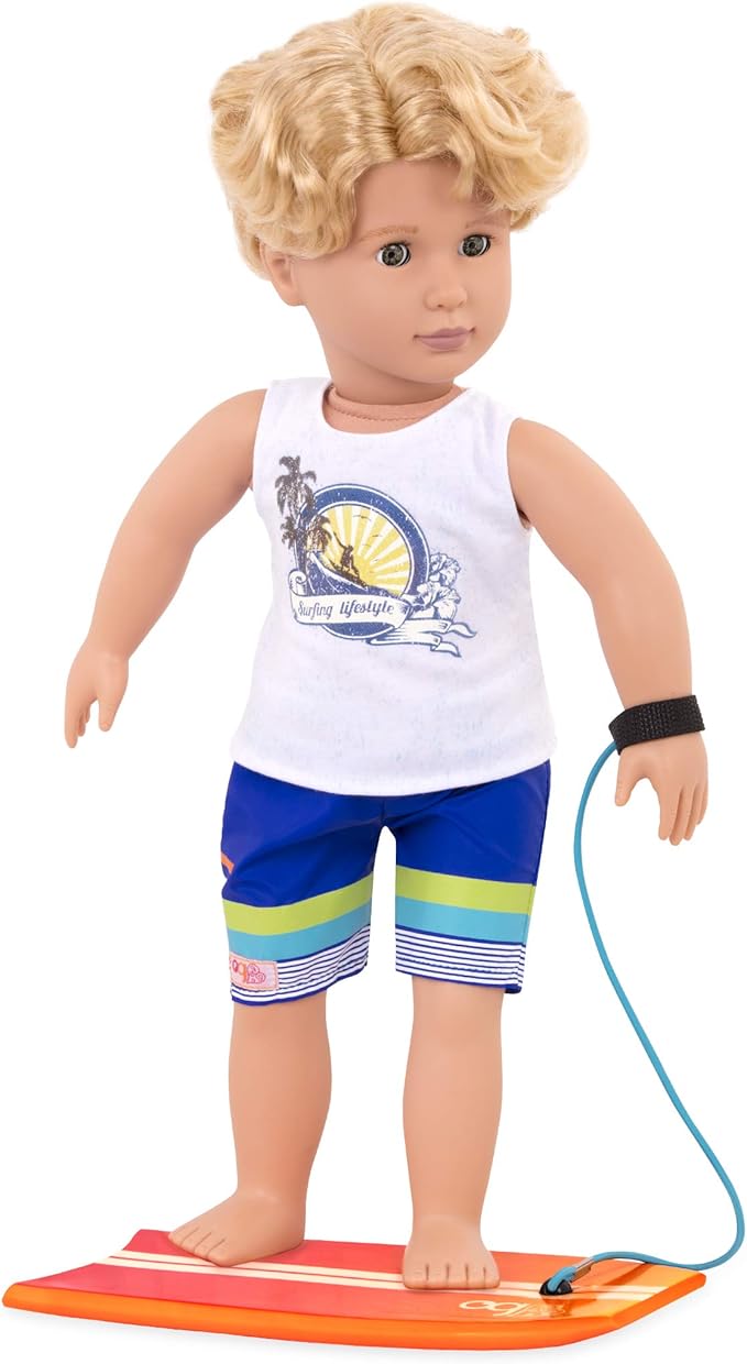 Our Generation Doll by Battat- Gabe 18" Regular Non-Posable Boy Surfer Doll- for Age 3 Years & Up