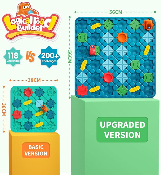 Kids Toys STEM Board Games - Large Size Logical Road Builder Educational Brain Teasers Puzzles Toys, Preschool Learning Montessori Big Board Maze Birthday Gifts Kids Boys Girls Age 4-8 Year Old