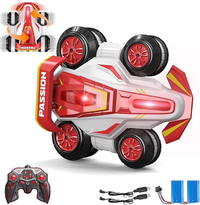 Upgraded Remote Control Car 360° Spins RC Car 2- in-1 Anti-Gravity RC Racer Wheelie Drift Stunt Car with Lights&Music Birthday Gifts Toys for 6 7 8 9 10 11 12 Year Old Boys
