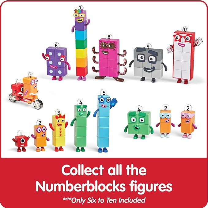hand2mind Numberblocks Friends Six to Ten, Action Figure Set, Toy Figures & Playsets, Small Figurines for Kids, Counting Blocks, Numbers for Toddlers, Math Toys, Kids Birthday Gifts﻿