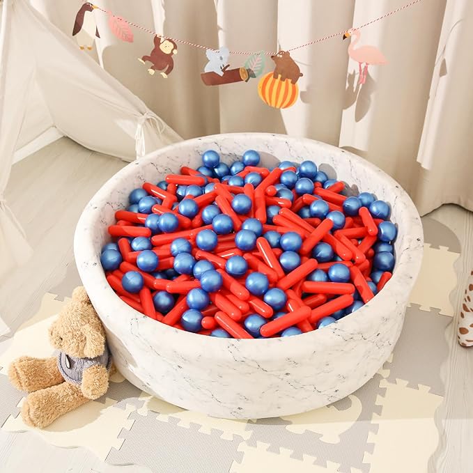 STARBOLO Ball Pit Balls for Baby and Toddler, 120pcs Phthalate Free BPA Free Crush Proof Plastic Pit Balls Play Toys for Kids Ball Pit, Pool,Play Tent,Party