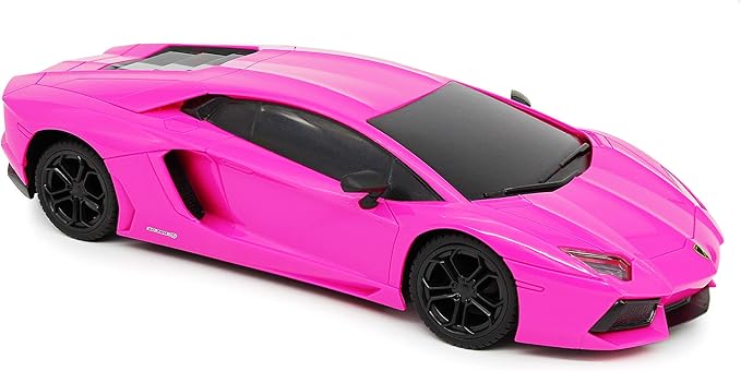 CMJ RC Cars Lamborghini LP700-4 Remote Control RC Car Officially Licensed 1:24 Scale Working Lights 2.4Ghz. Great Kids Play Toy Auto (Pink)