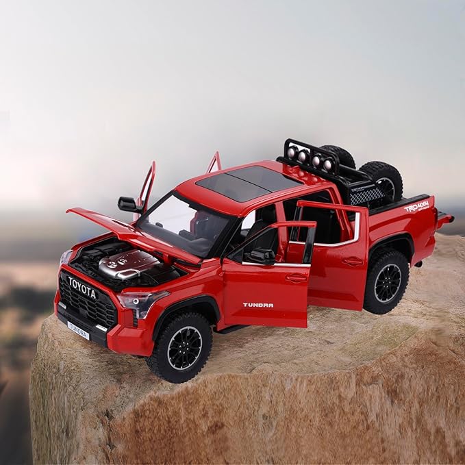 SASBSC Tundra Truck Toys for 3 4 5 6 7 Year Old Boys Pickup Toy Trucks for Boys Age 3-7 Diecast Metal Trucks with Light and Sound Pull Back Toy Cars Gift for Kids