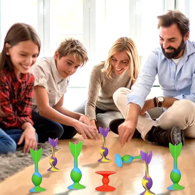 4.7 "Large Size 10 Pack Silicone Suction Colorful Darts with 1 Bullseye Sucker Sports Throwing Game Toy Set, Outdoor Indoor Game Sports