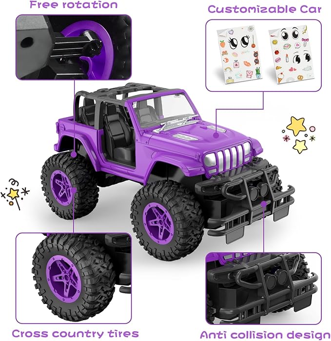 NQD RC Cars 1:16 Scale Remote Control Jeep Car 80 Min Playtime 2.4Ghz Off-Road RC Trucks for for Toddlers Girls Kids Teens