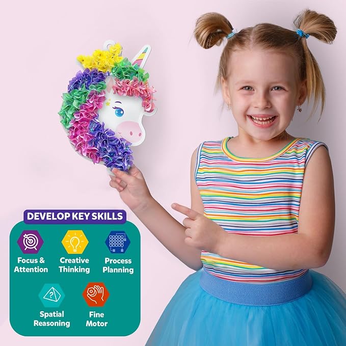 Skillmatics Poke-in Art - Magical Unicorn Dream Decor, Mess-Free Fun for Kids, DIY Wood Craft Kits, Creative Activity, Gifts for Ages 4, 5, 6, 7, 8, 9