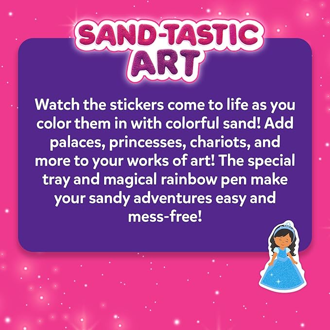 Skillmatics Sand Art Activity - Unicorns & Princesses, Create & Stick 50+ Colorful Stickers, Craft Kits & Supplies for Kids, Gifts for Girls & Boys Ages 4, 5, 6, 7, 8, 9, 10