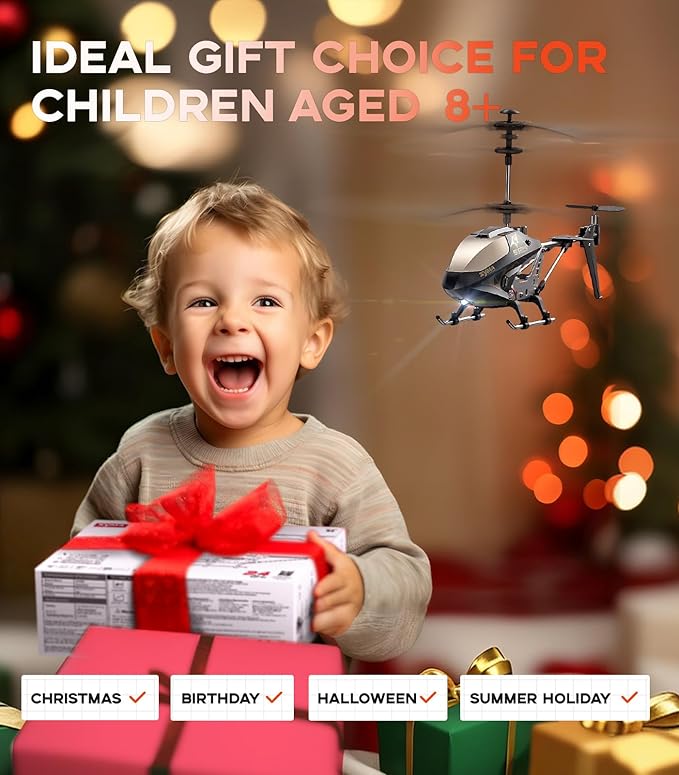 SYMA RC Helicopter Toy,RC Helicopter with 16Mins(2 Batteries),Altitude Hold,One Key Take Off/Landing,3.5 Channel,Gyro Stabilizer,RC Airplane Toys for Kid Boy Girl Playing Indoor