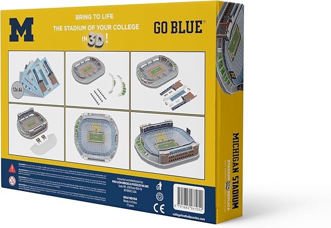 Pro-Lion 3D Jigsaw Puzzle of Michigan Wolverines Stadium -106 Pieces | Home of Michigan Wolverines | NCAA Football Gifts for Age 7+
