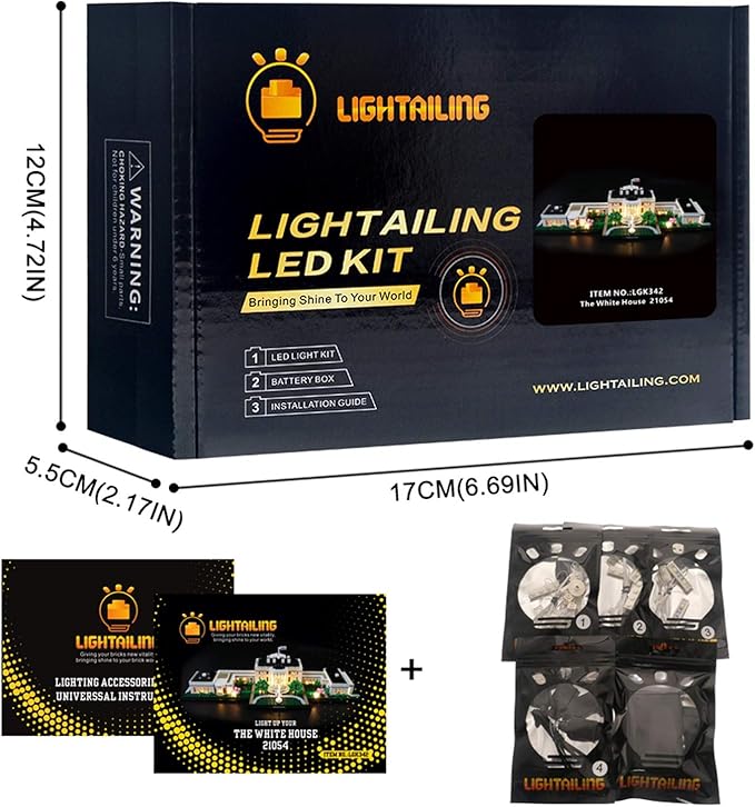 LIGHTAILING Light Set for (Architecture White House Building Blocks Model - Led Light kit Compatible with Lego 21054(NOT Included The Model)
