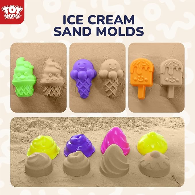 TOY Life 41 Pcs Beach Toys for Kids Ages 4-8 Collapsible Sand Toys Toddlers with Silicone Bucket Shovels & Sand Castle Building Kit Molds, Sandbox Toy Travel, Beach Party, Fishing, Summer Activities