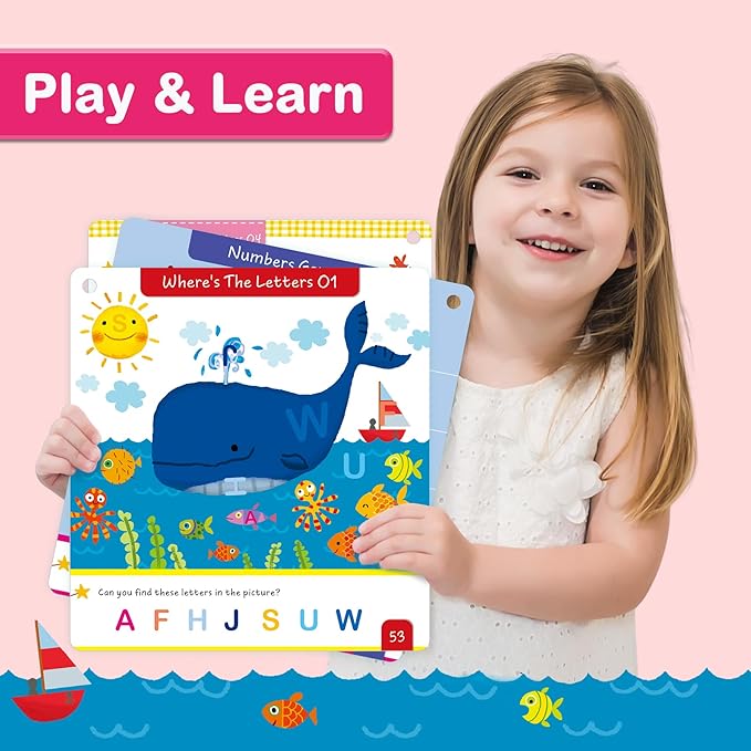 HOQEEWIPE Preschool Learning Activities Workbook - Fun Reusable 60 Pages Tracing Books for Kids Ages 3-5, Numbers, Letters, Fine Motor Skills Educational Learning Toys for Toddlers 2-4 Years Old