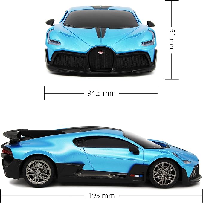 CMJ RC Cars Bugatti Divo Blue Remote Control Radio Car 1:24 Officially Licensed 1:24 Scale Working Lights 2.4Ghz