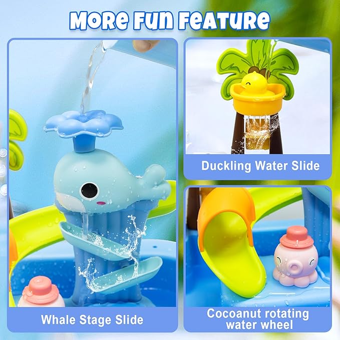 Play Sink with Running Water,Toddler Sink Toy with Automatic Water Cycle System,Sink Fishing Game Toy with Food Kitchen Accessories,Kids Role Play Dress Up Dishwasher Toys for Boys and Girls Present