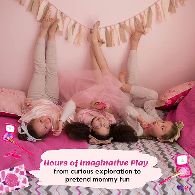 Pretend Play Kids Makeup Kit I Toddler Girl Toys Make Up Set with Cosmetic Bag I Toddler Makeup Kit for Toddler Vanity I Original Pretend Makeup Kit for Girls Gifts Play Makeup Kit for 2 Year Old & Up