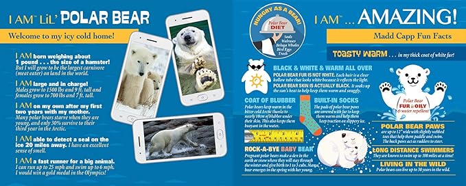 Madd Capp Puzzles Jr. - I AM Lil’ Polar Bear - 100 Pieces - Animal Shaped Jigsaw Puzzle