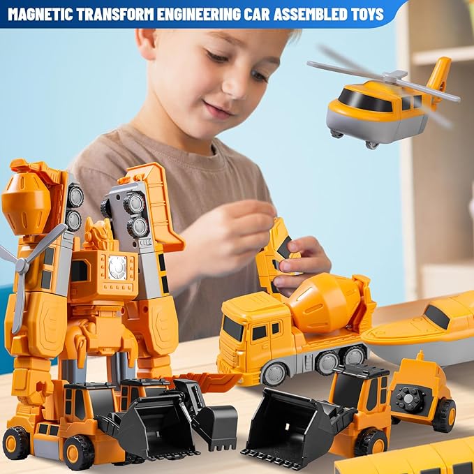 Magnetic Building Blocks, STEM Transform Engineering Car Toys for Kids Ages 3-8, Montessori Sensory Educational Toys for Toddlers, Boys & Girls, Autism-Friendly Creativity-Igniting Magnetic Blocks