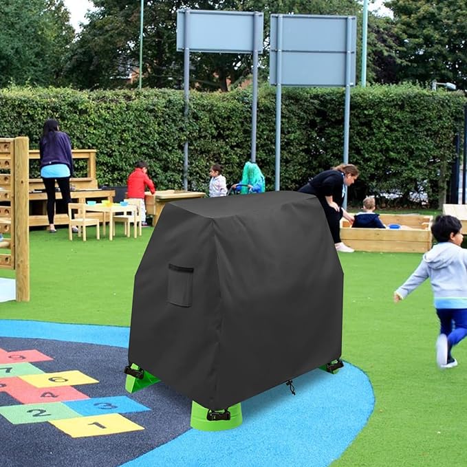 Kids Water Table Cover,Outdoor Heavy 600D Waterproof Anti-UV Dustproof Kids Water Play Table Cover,Compatible with Step2 Rain Showers Splash Pond Toddler Water Table,Black,Cover Only