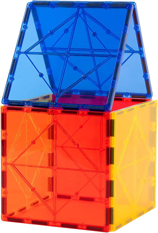 Gemmicc 8 PCS Large Magnetic Tiles,Jumbo Magnet Base Plates,STEM Magnetic Building Blocks for Kids Boys Girls