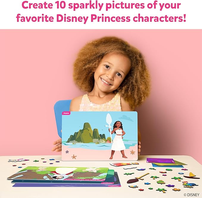 Skillmatics Foil Fun - Disney Princess, Mess-Free Art & Craft Kits for Kids, DIY Creative Activity, Travel Toys, Perfect Gifts for Fans of Moana, Cinderella, Ariel, Jasmine, Ages 4, 5, 6, 7, 8, 9