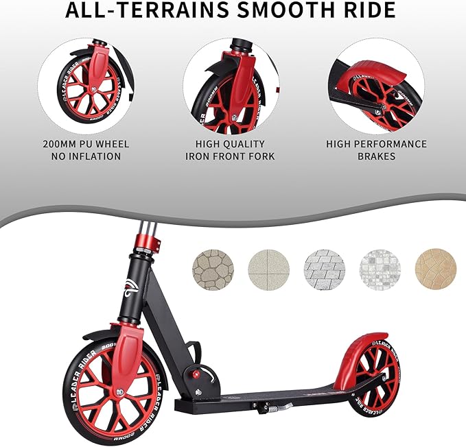 Kick Scooter - Collapsible Portable Kids Push Scooter - Lightweight Folding Design with High Visibility RGB Light Up LEDs on Stem, Wheels, and Deck