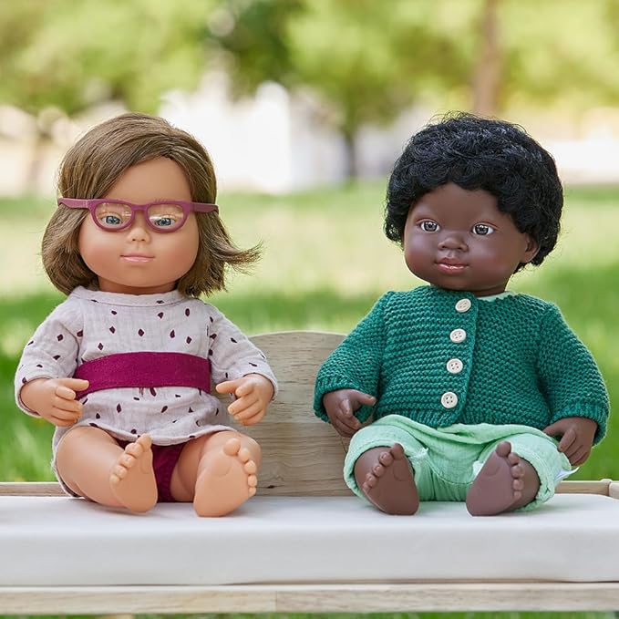 Miniland Doll 15'' African Boy (Polybag) - Made in Spain, Anatomically Correct, Baby Doll