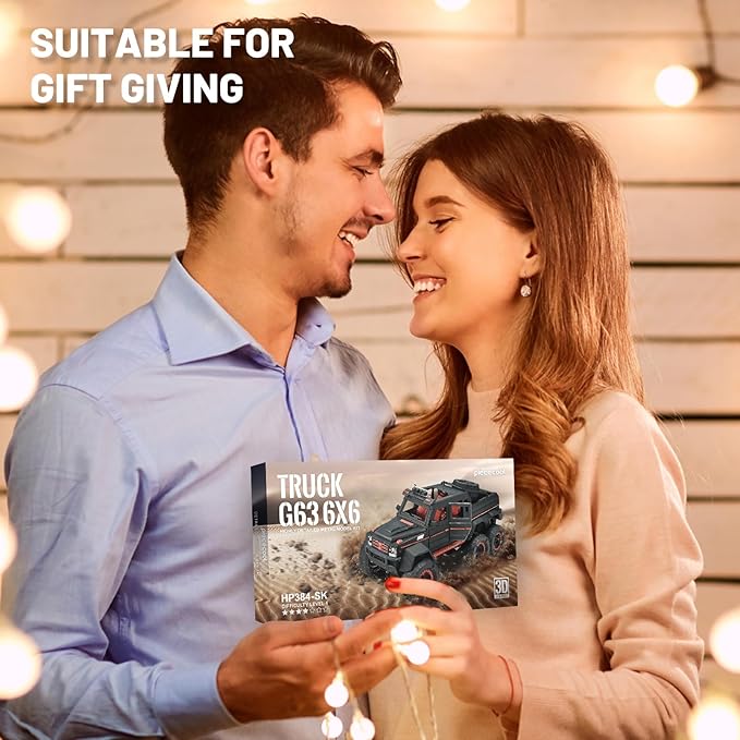 Piececool 3D Metal Puzzles for Adults, Luxury Model Truck 6X6 Off-Road SUV G63 Vehicle Car Model Kit to Build for Men Hobbies Great Birthday Gifts