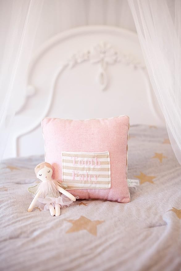 MON AMI Tooth Fairy Pillow & Doll Set - 9”, Plush Stuffed Tooth Fairy Doll and Pillow with Pocket, Tooth Fairy Keepsake for Girls and Boys