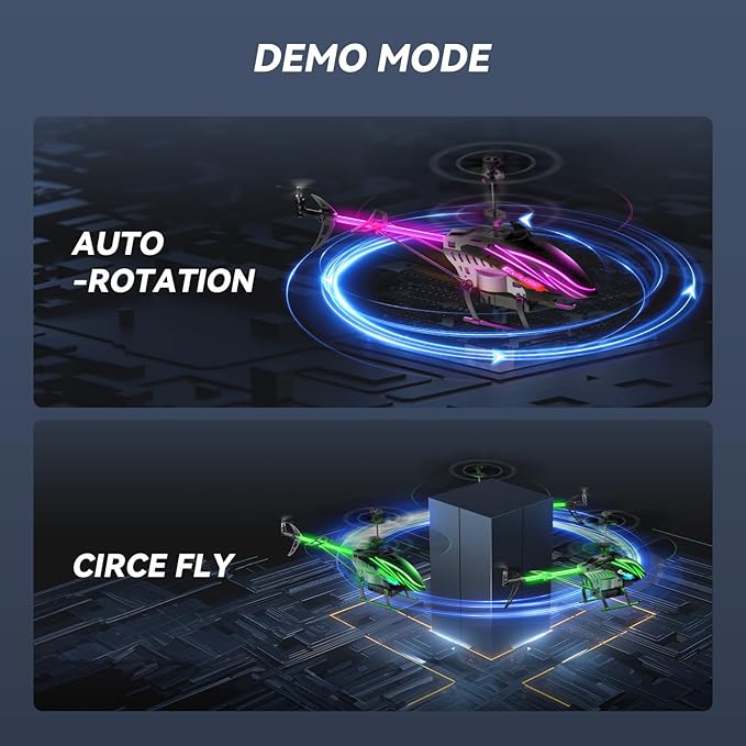 RC Helicopter, Remote Control Helicopter for Kids with 30Mins Flight(2 Batteries), 7+1 LED Light Modes, Altitude Hold, RC Toys for Boys Girls