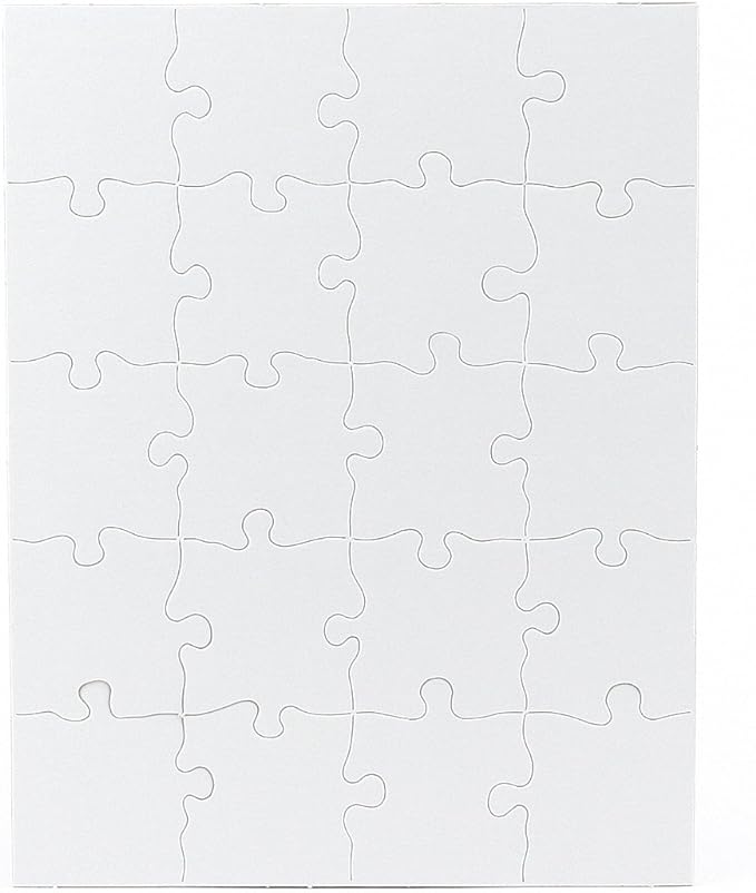 24 Blank Jigsaw Puzzles – 10.25 x 13.25 Inch, 20 Pieces Each – Hygloss DYI Party invites, Perfect for Decorating, Kids' Activities, Arts & Crafts or Party Favors - Puzzle Pieces to Draw On for Crafts