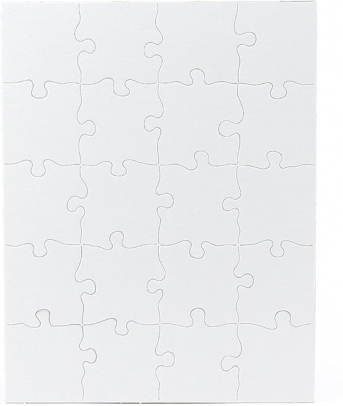 4 Blank Jigsaw Puzzles with Envelopes – 10.25 x 13.25 Inch, 20 Pieces Each – Hygloss DYI Party invites, Perfect for Decorating, Kids' Activities, Arts & Crafts or Party Favors