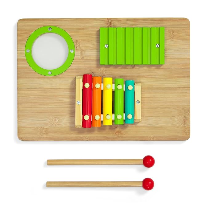 Delta Children Compact Play & Learn Sensory Table for Kids – Includes Musical Instruments - Use as Sand Table/Sensory Table/Activity Table/Montessori Toy, White/Natural