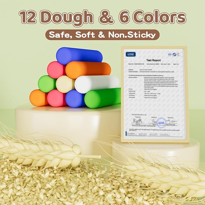 75 PCS 4 in 1 Dough Sets for Kids Ages 3-4-8, Art Crafts Dough Tools Kit, Ice Cream Playset Noodle Hamburger Maker Machine Dessert Rack, Kitchen Creations Food Play Toys Toddlers Boys Girls