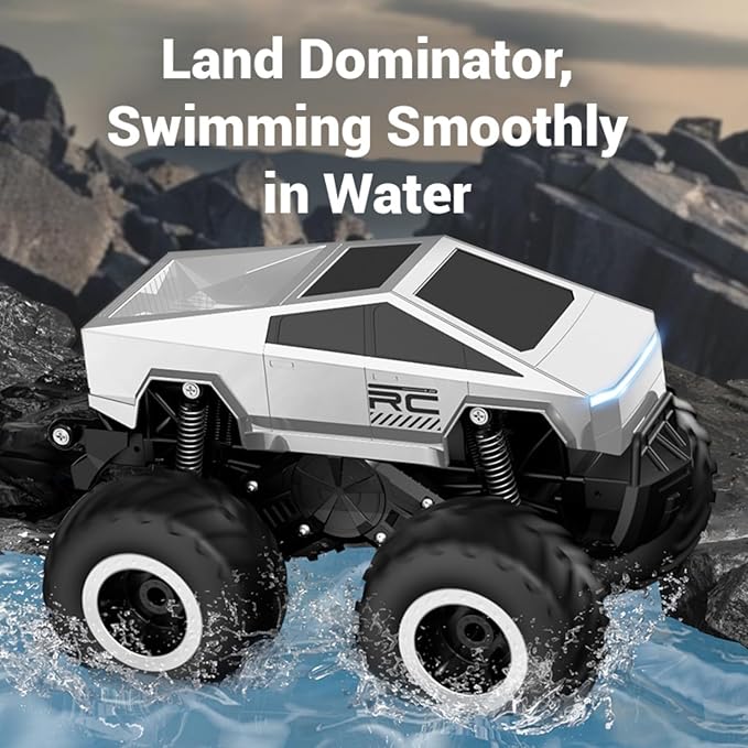 Monster Truck Toy 1:16 Scale Toy RC Remote Control Car Off-Road Pick-up Truck, 4WD Waterproof Monster Truck Toys, 2.4GHz Cybertruck Toy RC Car for All Terrain, for Boys/Girls Age 6 7 8 9 10-12+