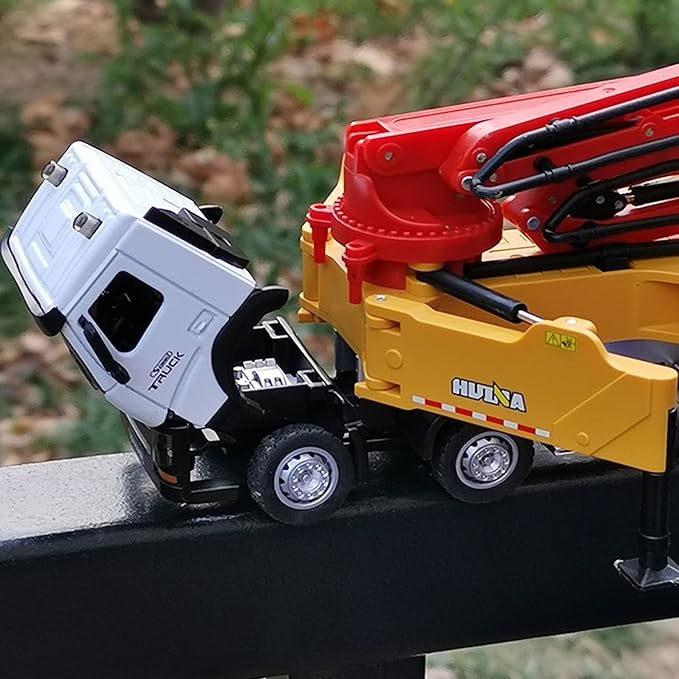 Concrete Pump Truck Construction Vehicles Toys,1:50 Scale Diecast Site Concrete Pump Truck, Toy Trucks for Kids