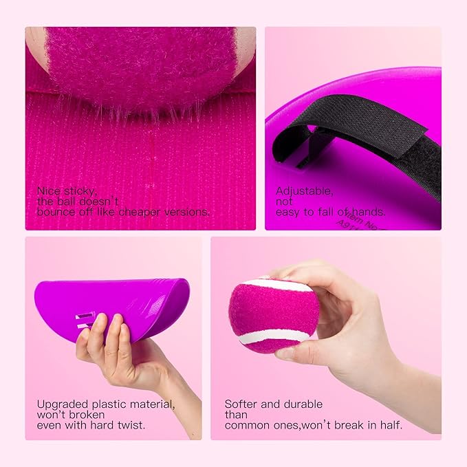 EVERICH Upgraded Toss and Catch Ball Game Set - Indoor and Outdoor Games for Kids 3-12, Beach Sand Pool Water Toy Includes 2 Paddles 2 Sticky Balls, Great Birthday Easter Gifts for Boys Girls