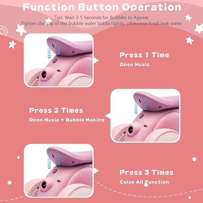 6V Electric Baby Balance Bike with Bubble Machine,4 in 1 Toddler Balance Bike w/Remote for 1 Year Old Boys Girls Kids Bubble Bike Ride on Toys w/Powered Motor,Music,LED Lights (Purple)