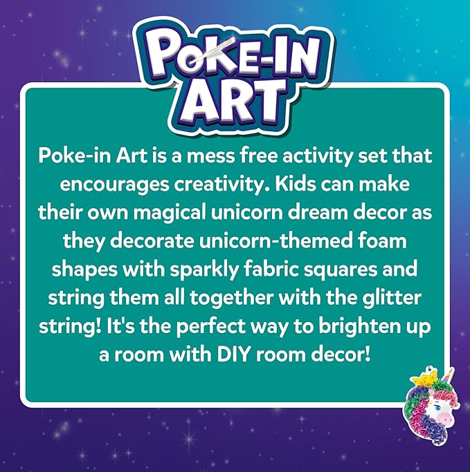 Skillmatics Poke-in Art - Magical Unicorn Dream Decor, Mess-Free Fun for Kids, DIY Wood Craft Kits, Creative Activity, Gifts for Ages 4, 5, 6, 7, 8, 9