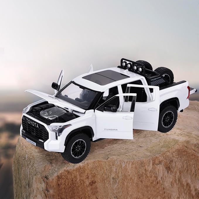 SASBSC Tundra Truck Toys for 3 4 5 6 7 Year Old Boys Off-Road Pickup Toy Trucks for Boys Age 3-5 Diecast Metal Big Trucks with Light and Sound Pull Back Model Cars Birthday Gift for Kids